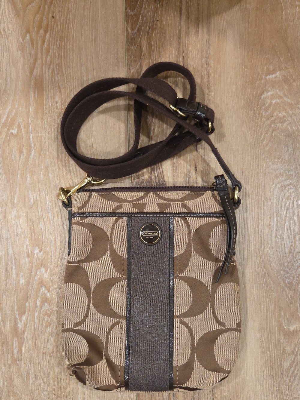 Coach Signature Stripe Swingpack Crossbody